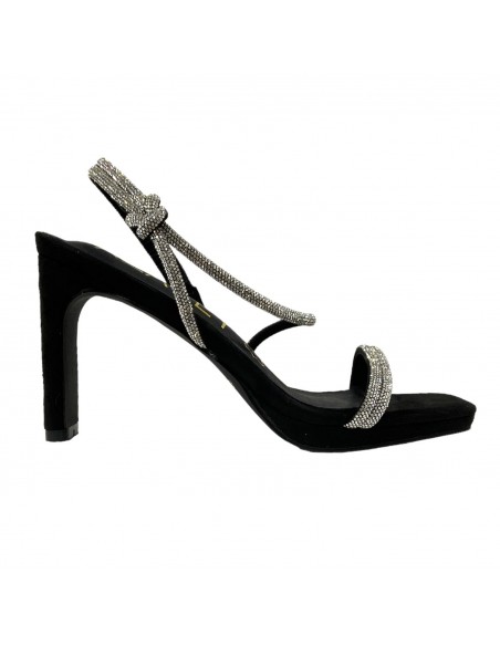 SANDALIA PLATAFORMA TIRAS STRA NEGRO