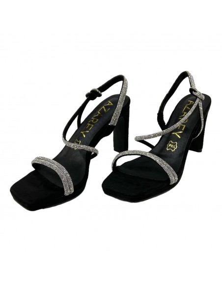 SANDALIA PLATAFORMA TIRAS STRA NEGRO