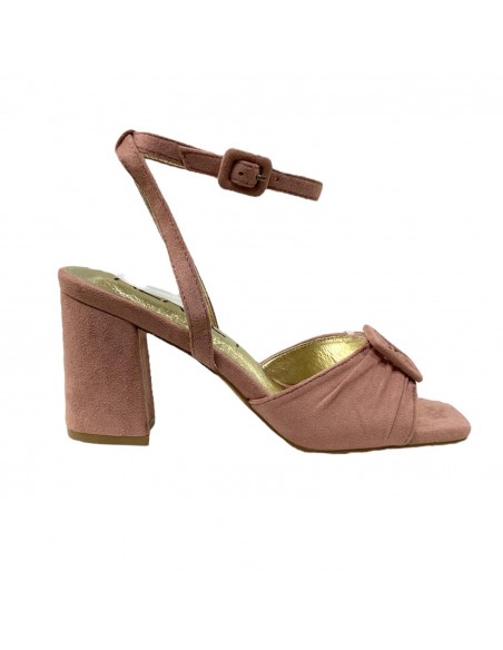 SANDALIA TACON PALA FRUNCIDA ROSA