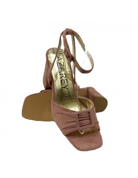 SANDALIA TACON PALA FRUNCIDA ROSA