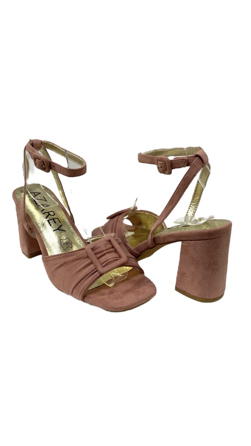 SANDALIA TACON PALA FRUNCIDA ROSA SANDALIA TACON PALA FRUNCIDA ROSA