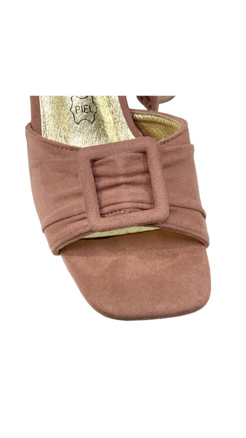 SANDALIA TACON PALA FRUNCIDA ROSA SANDALIA TACON PALA FRUNCIDA ROSA