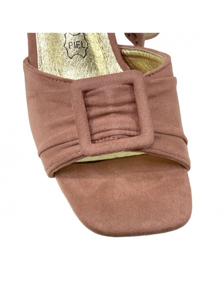 SANDALIA TACON PALA FRUNCIDA ROSA