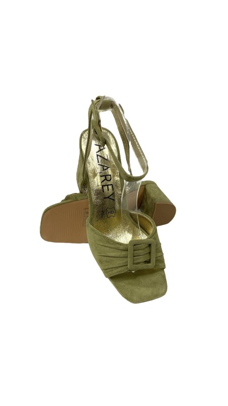 SANDALIA TACON PALA FRUNCIDA VERDE 2