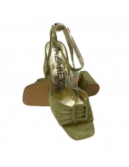 SANDALIA TACON PALA FRUNCIDA VERDE