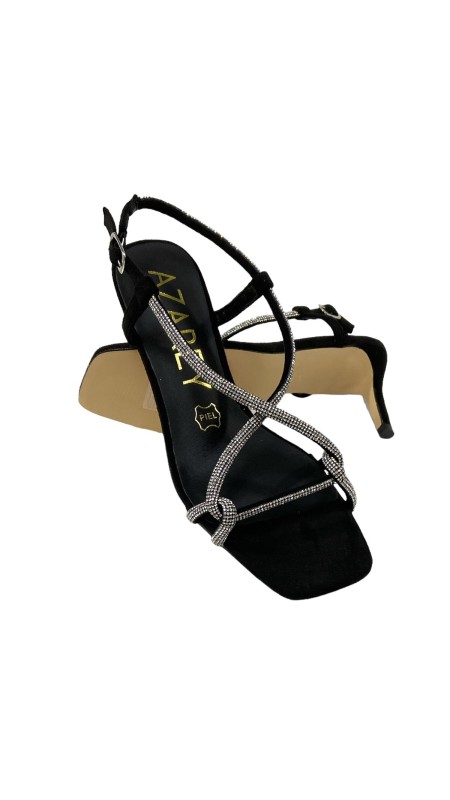 SANDALIA TACON TIRAS STRASS NEGRO 2