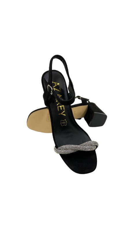 SANDALIA T-ANCHO STRASS NEGRO 2