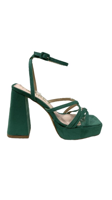 SANDALIA PLATAFORMA TIRAS VERDE