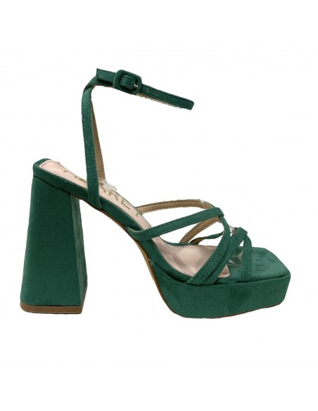 SANDALIA PLATAFORMA TIRAS VERDE