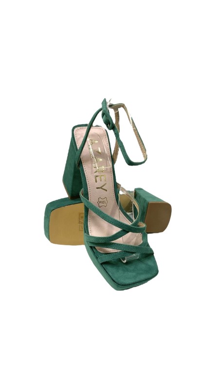 SANDALIA PLATAFORMA TIRAS VERDE 2