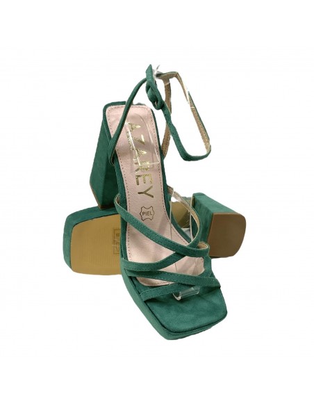 SANDALIA PLATAFORMA TIRAS VERDE