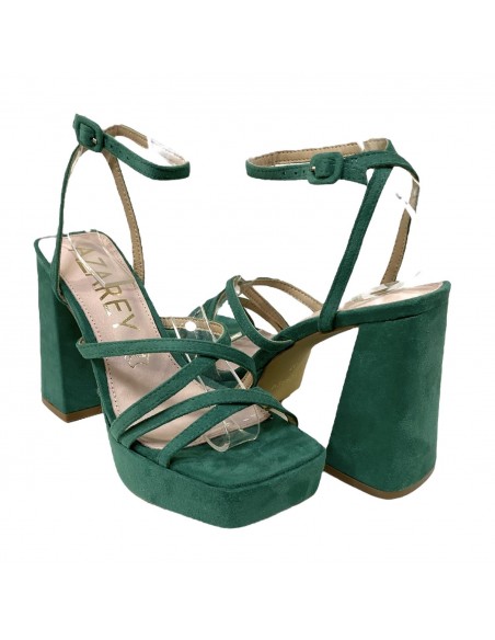 SANDALIA PLATAFORMA TIRAS VERDE