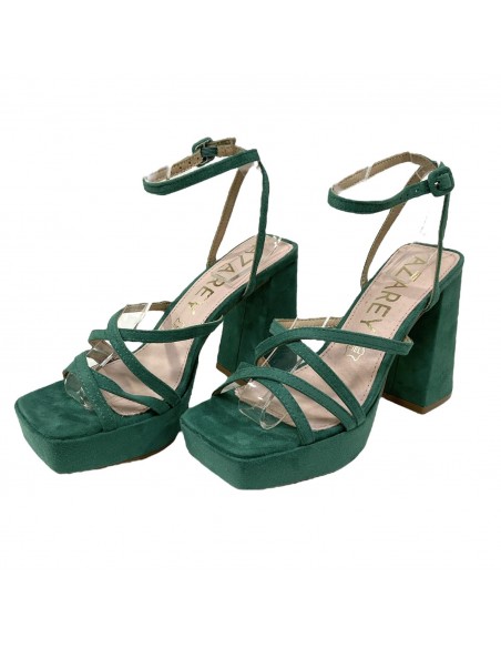 SANDALIA PLATAFORMA TIRAS VERDE