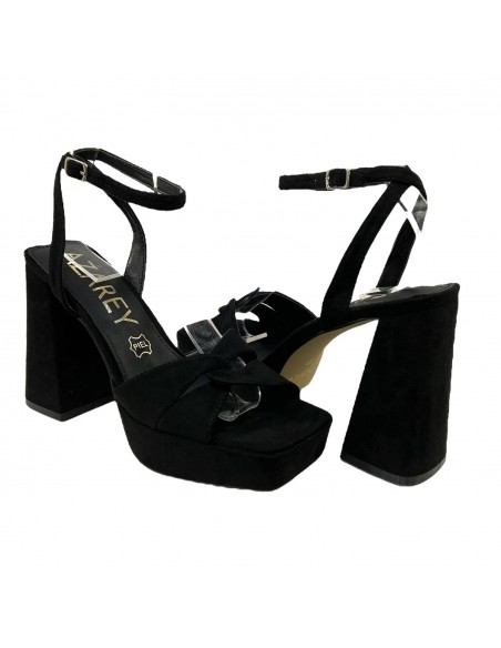 SANDALIA PLATAFORMA CRUZADA NEGRO