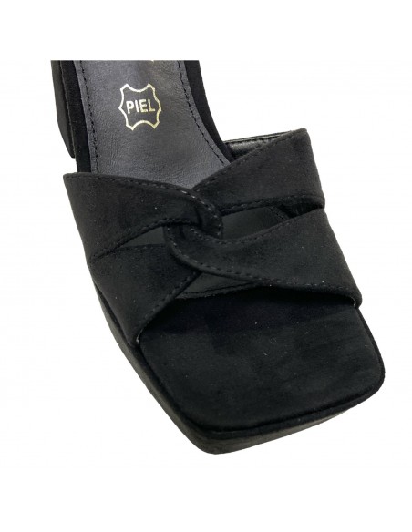 SANDALIA PLATAFORMA CRUZADA NEGRO