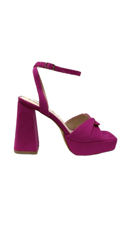 SANDALIA PLATAFORMA CRUZADA FUXIA