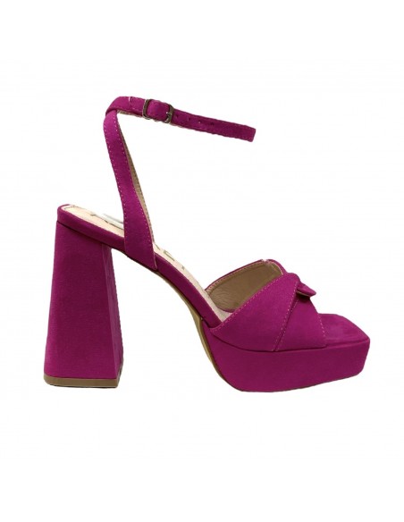 SANDALIA PLATAFORMA CRUZADA FUXIA