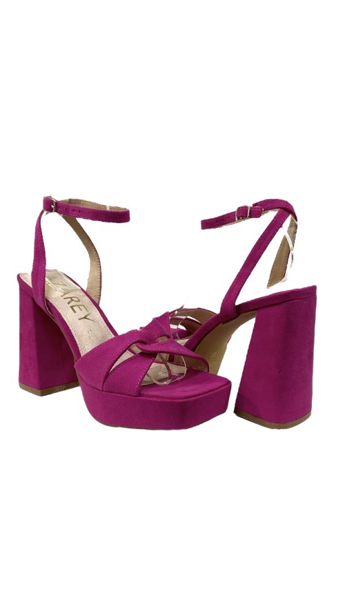 SANDALIA PLATAFORMA CRUZADA FUXIA