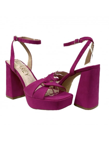 SANDALIA PLATAFORMA CRUZADA FUXIA