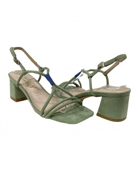 SANDALIA TACON TIRA EMPEINE VERDE