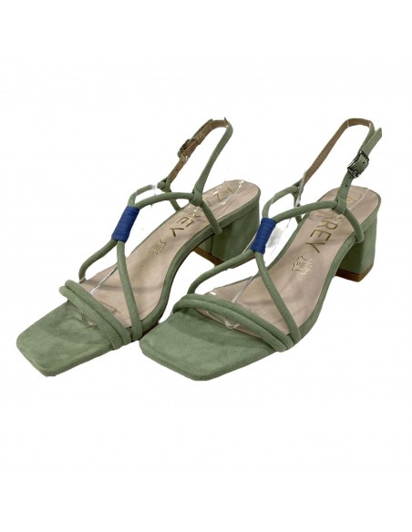 SANDALIA TACON TIRA EMPEINE VERDE