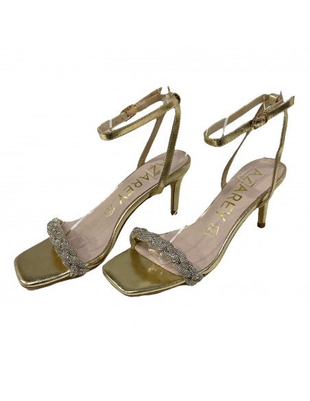 SANDALIA TRENZADA STRASS ORO