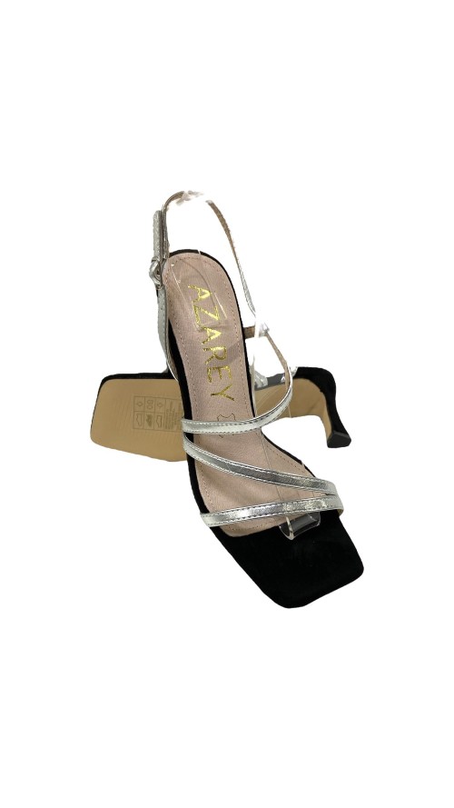 SANDALIA TIRAS BICOLOR NEGRO