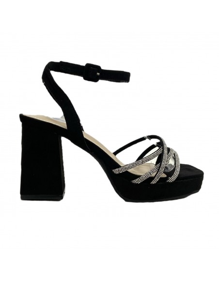 SANDALIA TACON ANCHO TIRAS CON NEGRO