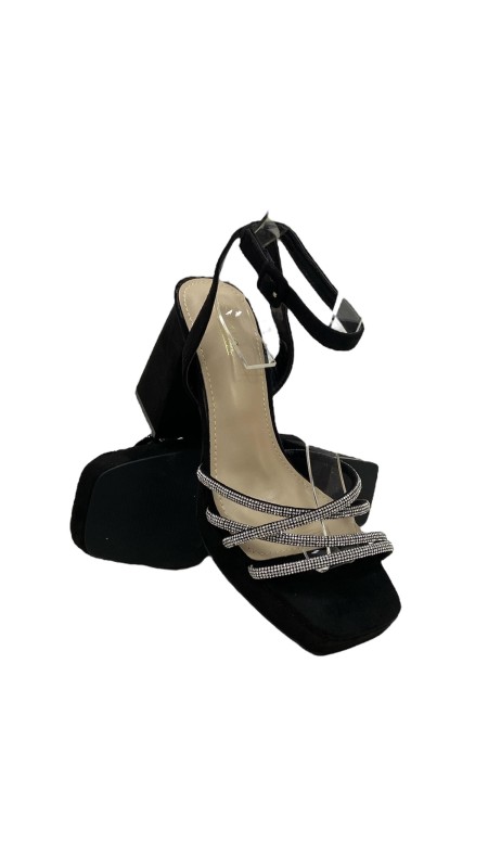 SANDALIA TACON ANCHO TIRAS CON NEGRO 2