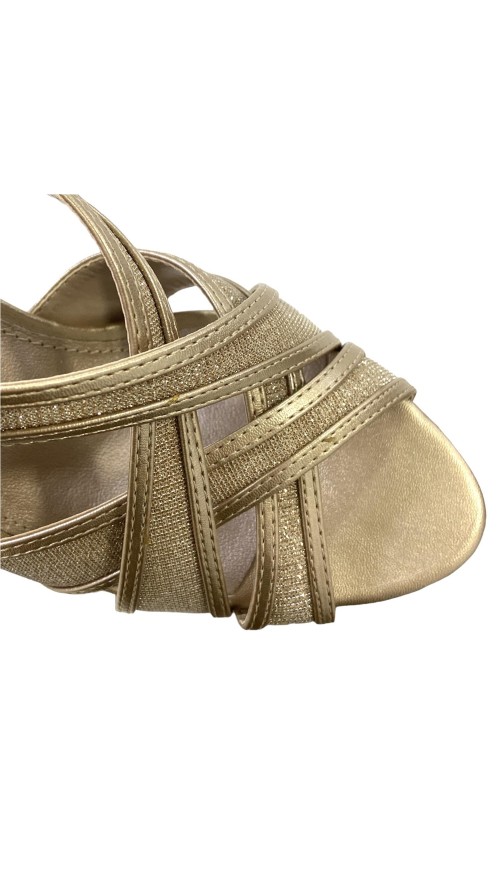 SANDALIA BRILLO CON SERRAJE ORO SANDALIA BRILLO CON SERRAJE ORO