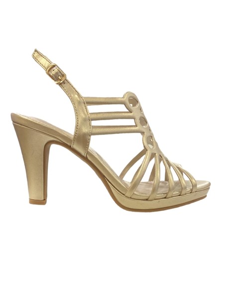 SANDALIA TIRAS TRENZADAS NAPA ORO