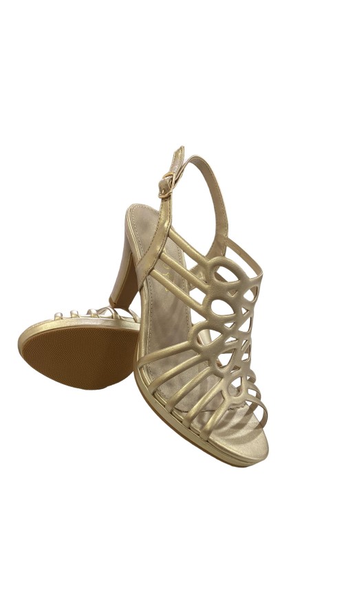 SANDALIA TIRAS TRENZADAS NAPA ORO