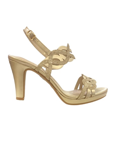 SANDALIA DOBLE TIRA METALIZADA ORO