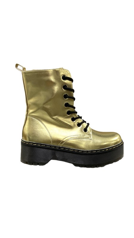BOTA CORDONES METALIZADA ORO