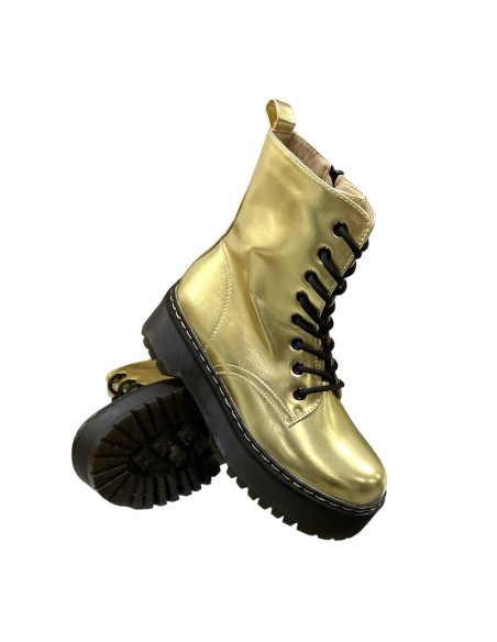 BOTA CORDONES METALIZADA ORO