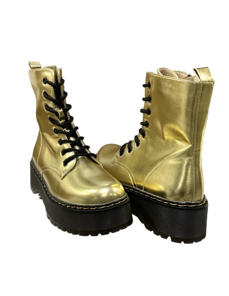 BOTA CORDONES METALIZADA ORO