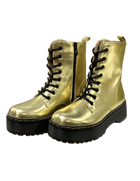 BOTA CORDONES METALIZADA ORO