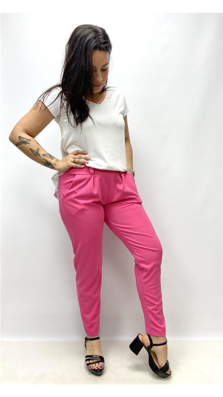 PANTALON BASICO VESTIR FUXIA 2