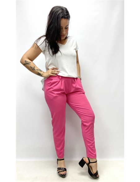 PANTALON BASICO VESTIR FUXIA
