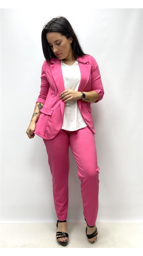 PANTALON BASICO VESTIR FUXIA