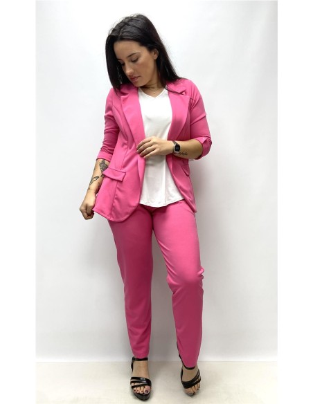 PANTALON BASICO VESTIR FUXIA