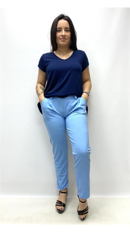 PANTALON BASICO VESTIR AZUL