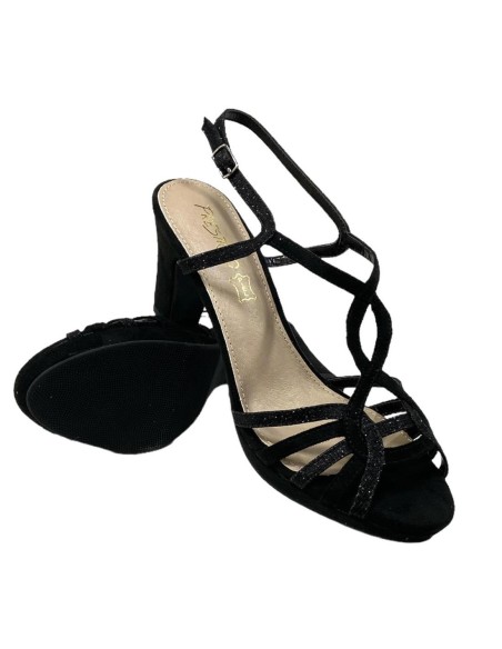 SANDALIA COMBINADA SERRAJE Y B NEGRO