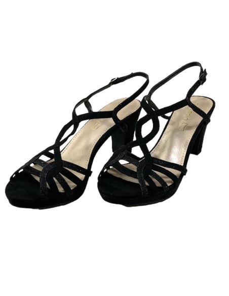 SANDALIA COMBINADA SERRAJE Y B NEGRO