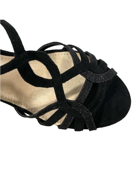 SANDALIA COMBINADA SERRAJE Y B NEGRO