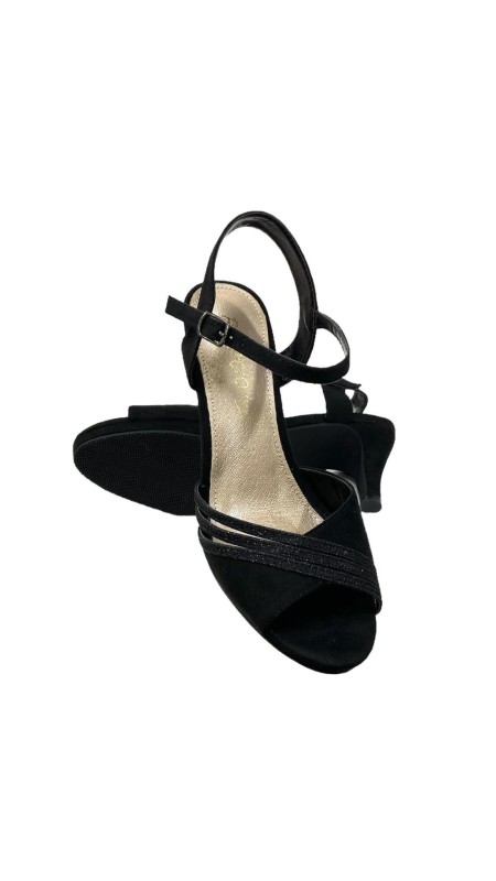 SANDALIA COMBINA 3 TIRAS BRILL NEGRO 2