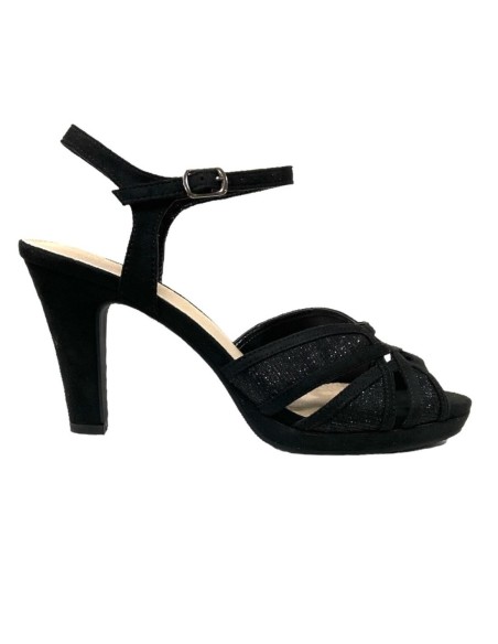 SANDALIA NAPA ENTRELAZADA NEGRO