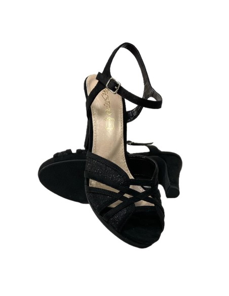 SANDALIA NAPA ENTRELAZADA NEGRO