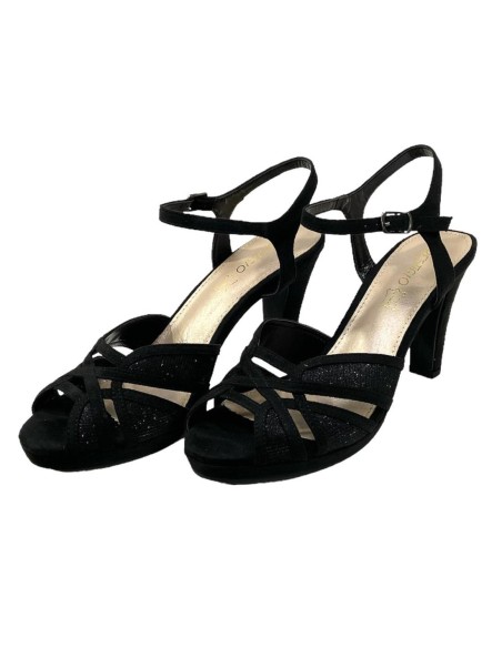 SANDALIA NAPA ENTRELAZADA NEGRO