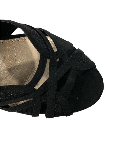 SANDALIA NAPA ENTRELAZADA NEGRO